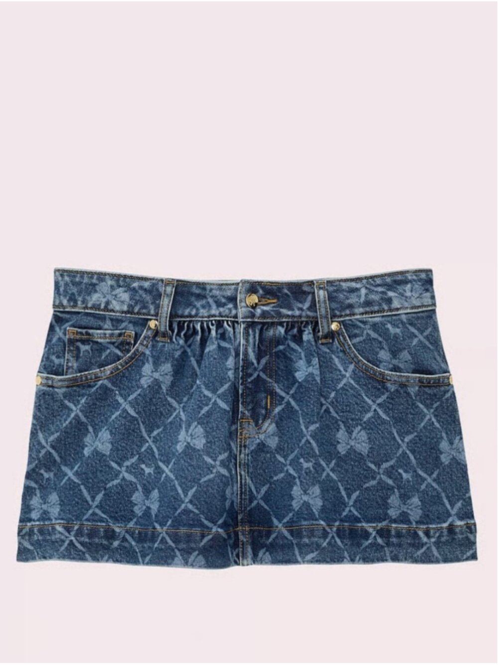 PINK x LoveShackFancy Flirty Denim Skirt Sz Med NWT